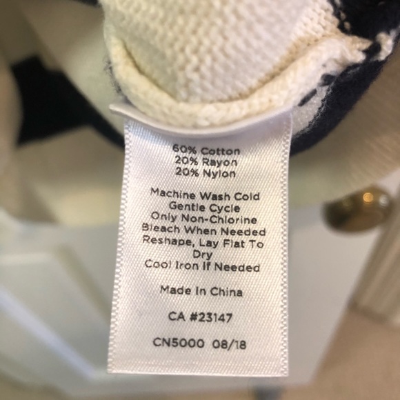 Talbots navy and white stripe boatneck sweater - Picture 4 of 4